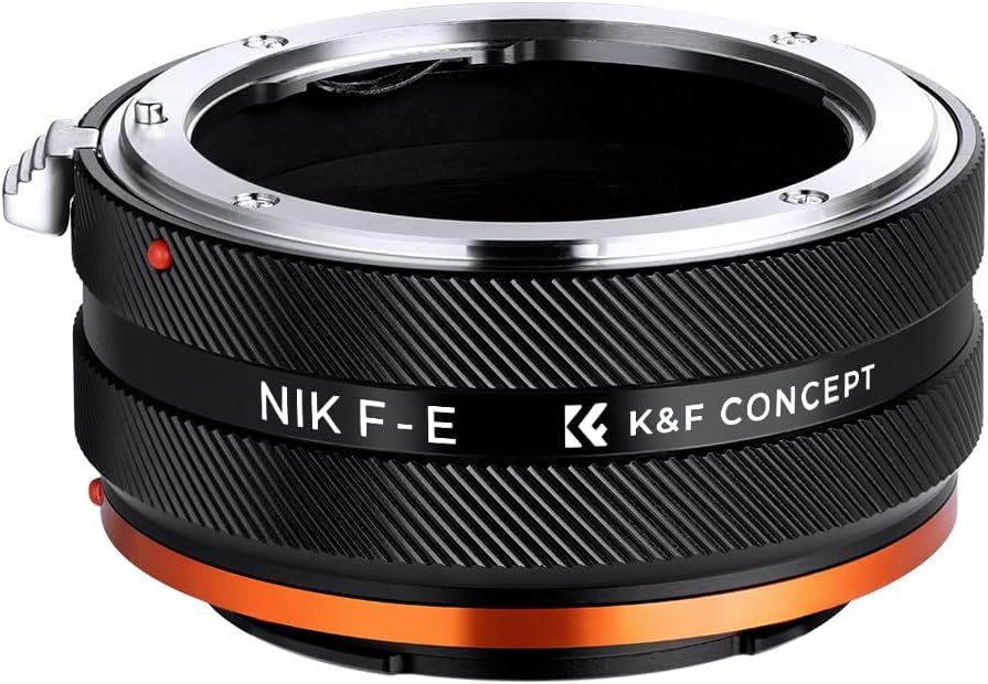 K&F Concept Mount Adapter, NIK-NEX IV, Compatible with Nikon F-Mount Lens, Sony Compatible, E-Mount, NEX Camera Attachment, Conversion Lens Adapter, Manual Focus, Matte Finish, Anti-Reflection,