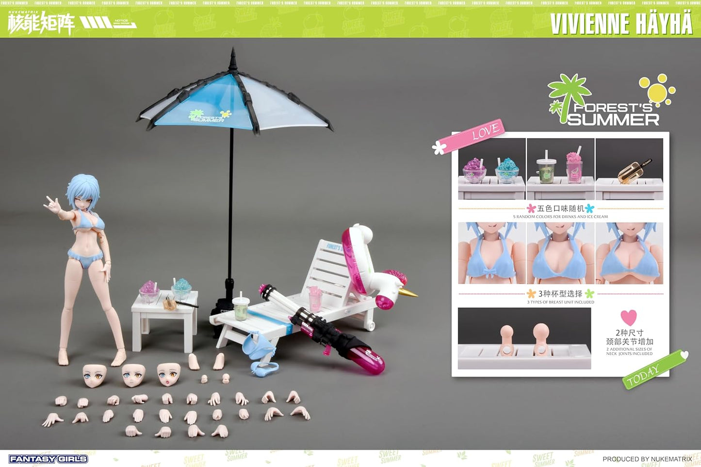 NUKE MATRIX Forest Summer FANTASY GIRLS Vivienne Heihe 1/10.5 Scale PVC & ABS Plastic Model Kit