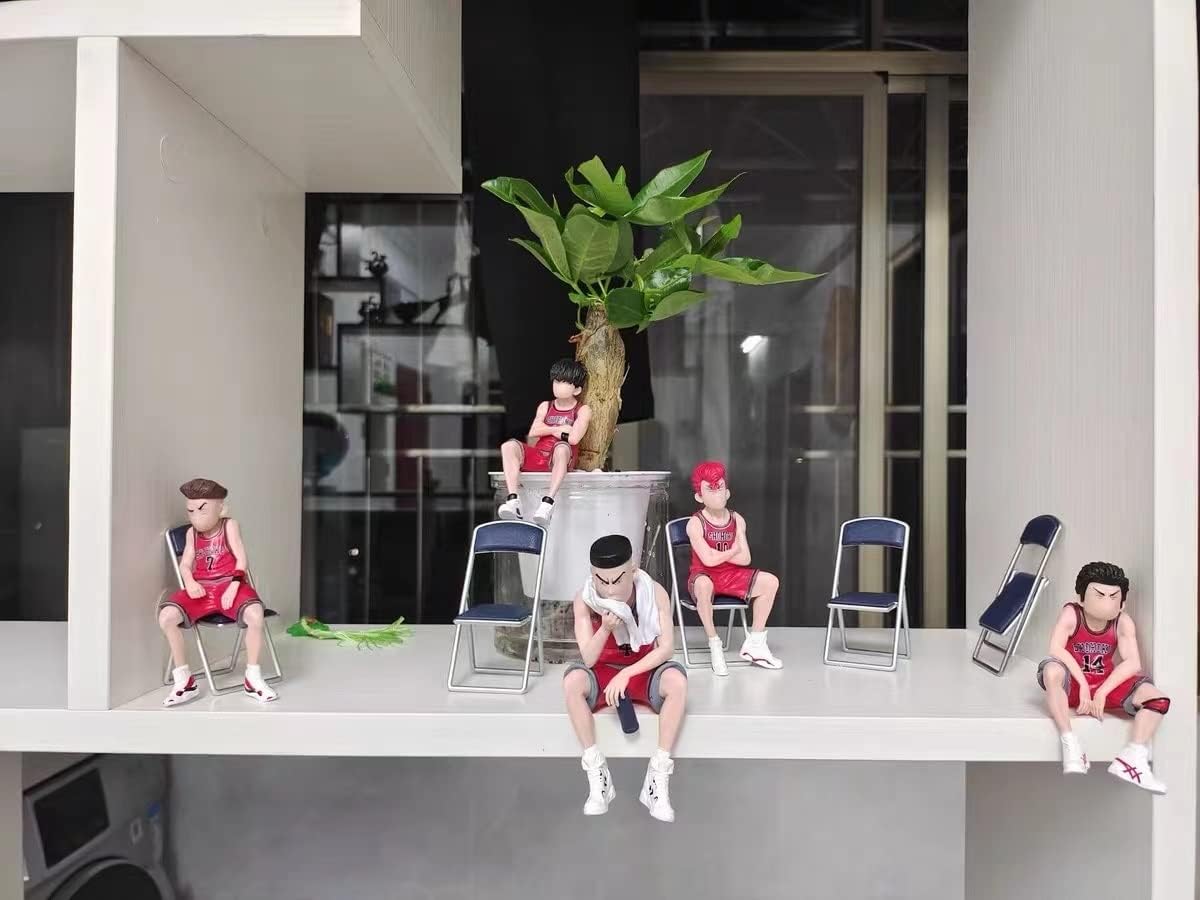 Sakuragi Hanamichi Ryota Mitsui Hisashi Rukawa Figure Model Toys Anime Figure Complete Action Figure 5 Pieces 7-8cm Slam Dunk Kaede Rukawa Figure PVC Action Anime Scene Model Toy Sakuragi Figure Gift