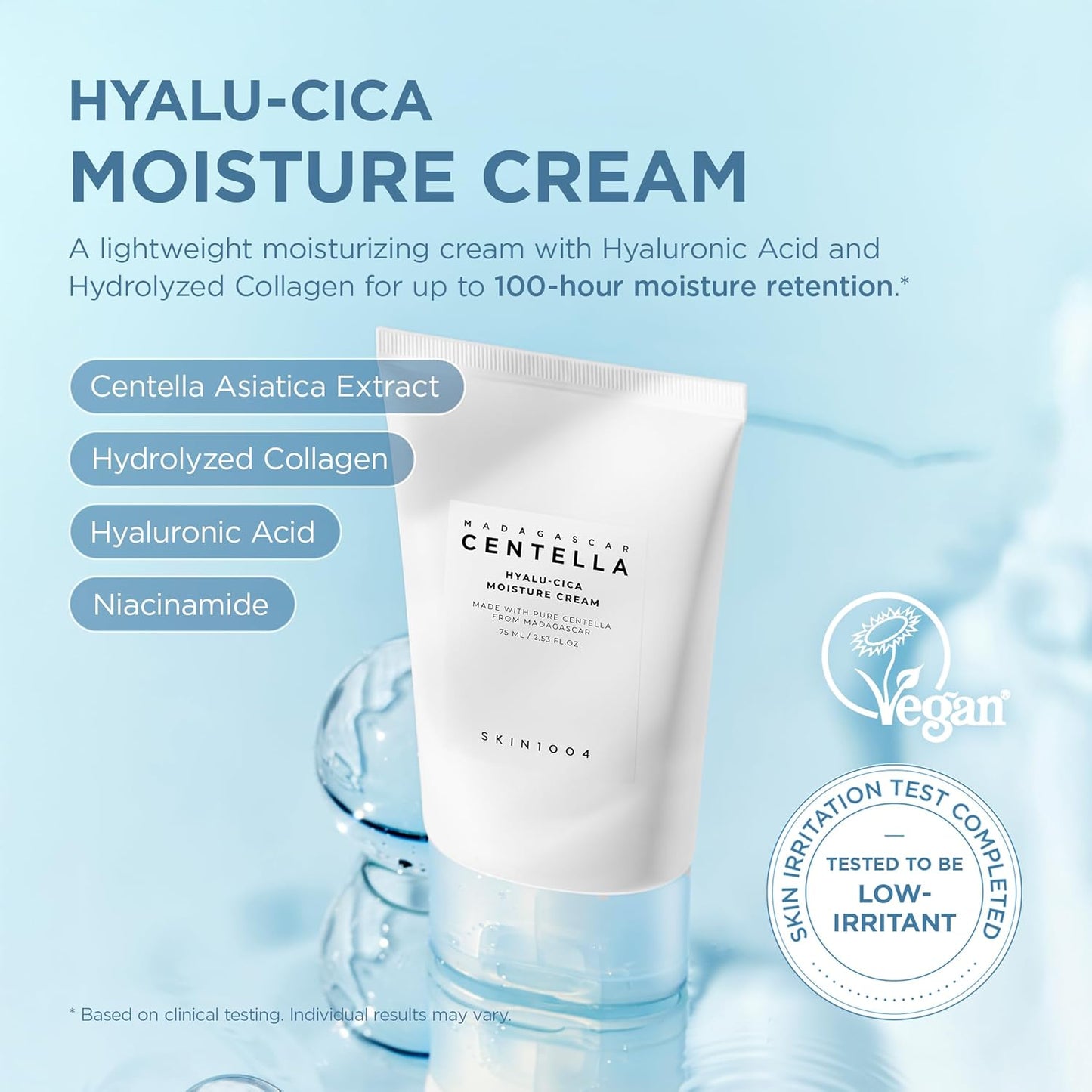 SKIN1004 Hyalushka Moisture Cream 2.5 fl oz (75 ml) / Hyalu-Cica Moisture Cream 2.5 fl oz (75 ml) / Moisture Cream Deer Moisturizing
