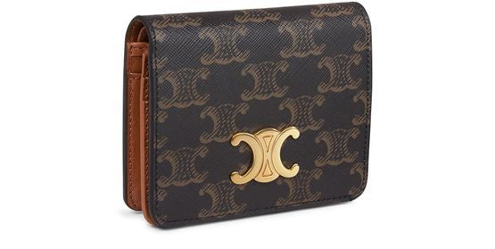 CELINE Triomphe compact wallet in Triomphe canvas - Image 2