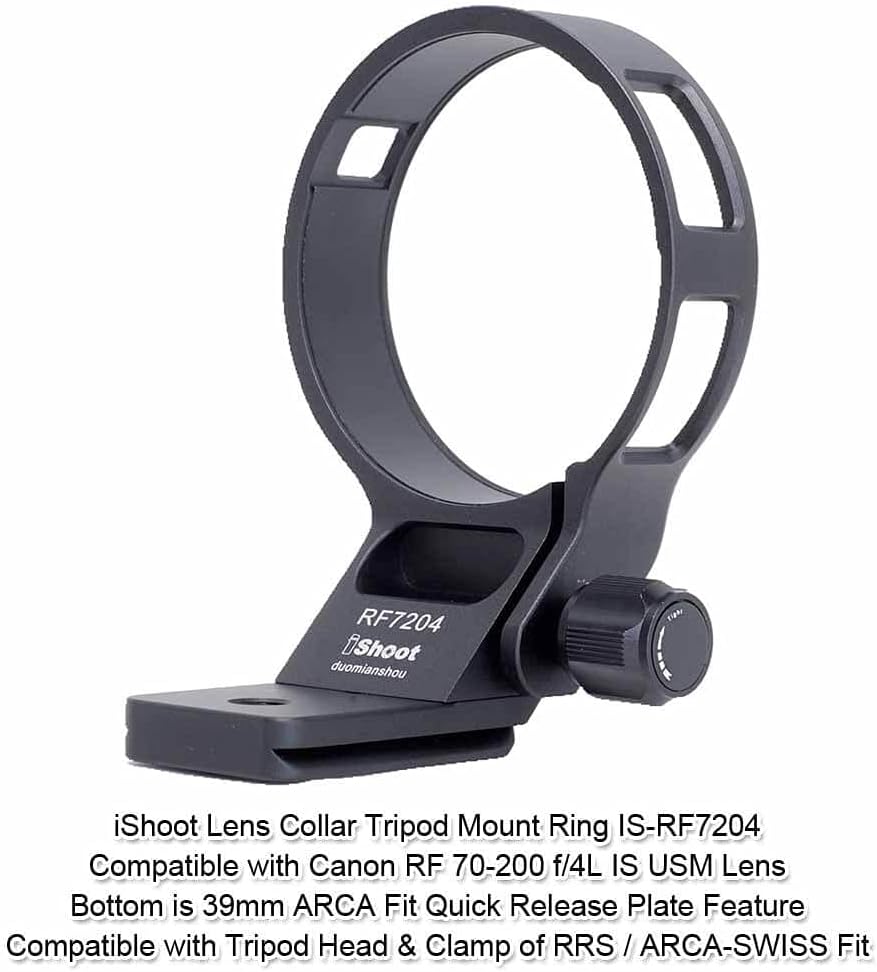 iShoot Camera Ring Tripod Mount, Tripod Mount Ring, Lens Support Collar, Lens Bracket Collar, Tripod Socket, Compatible with Canon RF 70-200 f/4L IS USM