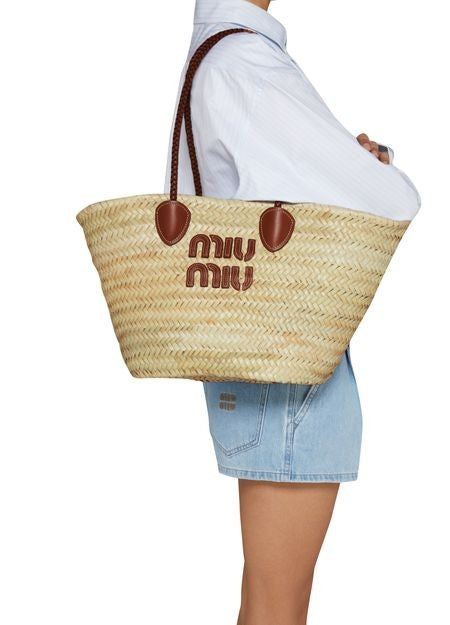 MIU MIU Palmetto ストロー かごバッグ ミディアム - Image 2