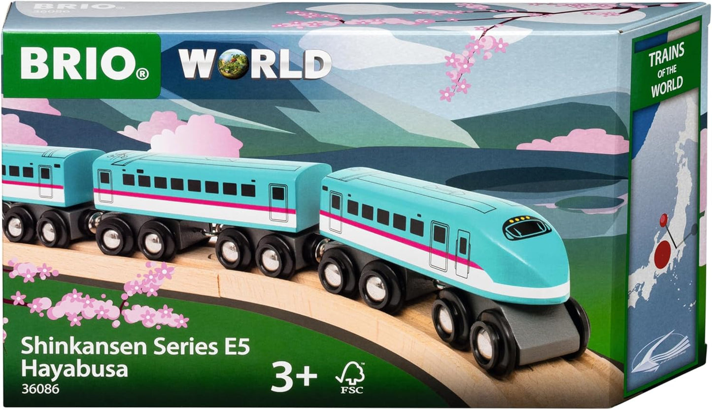 Brio (ブリオ) World Railway Series Shinkansen E5 Hayabusa 36086, Suitable for Ages 3 and Up, [Toy, Toy Vehicle, Wooden Toy, Train, Locomotive, Vehicle, Electric Vehicle, Gift (Birthday/Christmas)]
