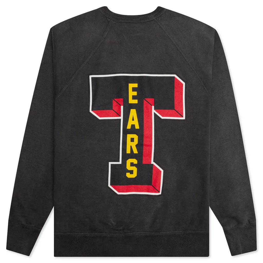 SAINT MICHAEL X DENIM TEARS 'ST' VINTAGE BLACK CREWNECK