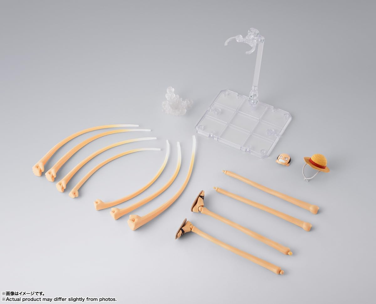 BANDAI SPIRITS S.H. Figuarts ONE PIECE Monkey D. Luffy - Dawn of Adventures - Rubber Rubber Optional Parts Set, Approx. 5.7 inches (145 mm), PVC & ABS Pre-painted Option Parts