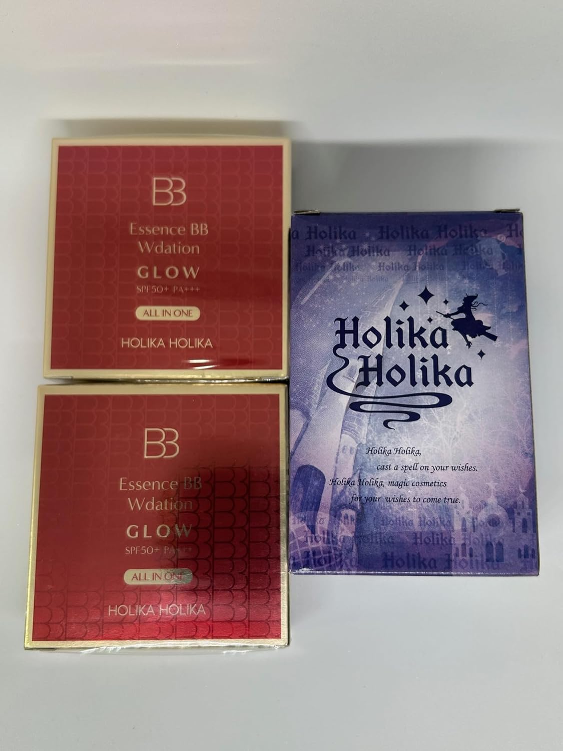 Holika Essence BB W Setting Glow Set of 2 Cotton Puff (20 Sheets) with 1 Box