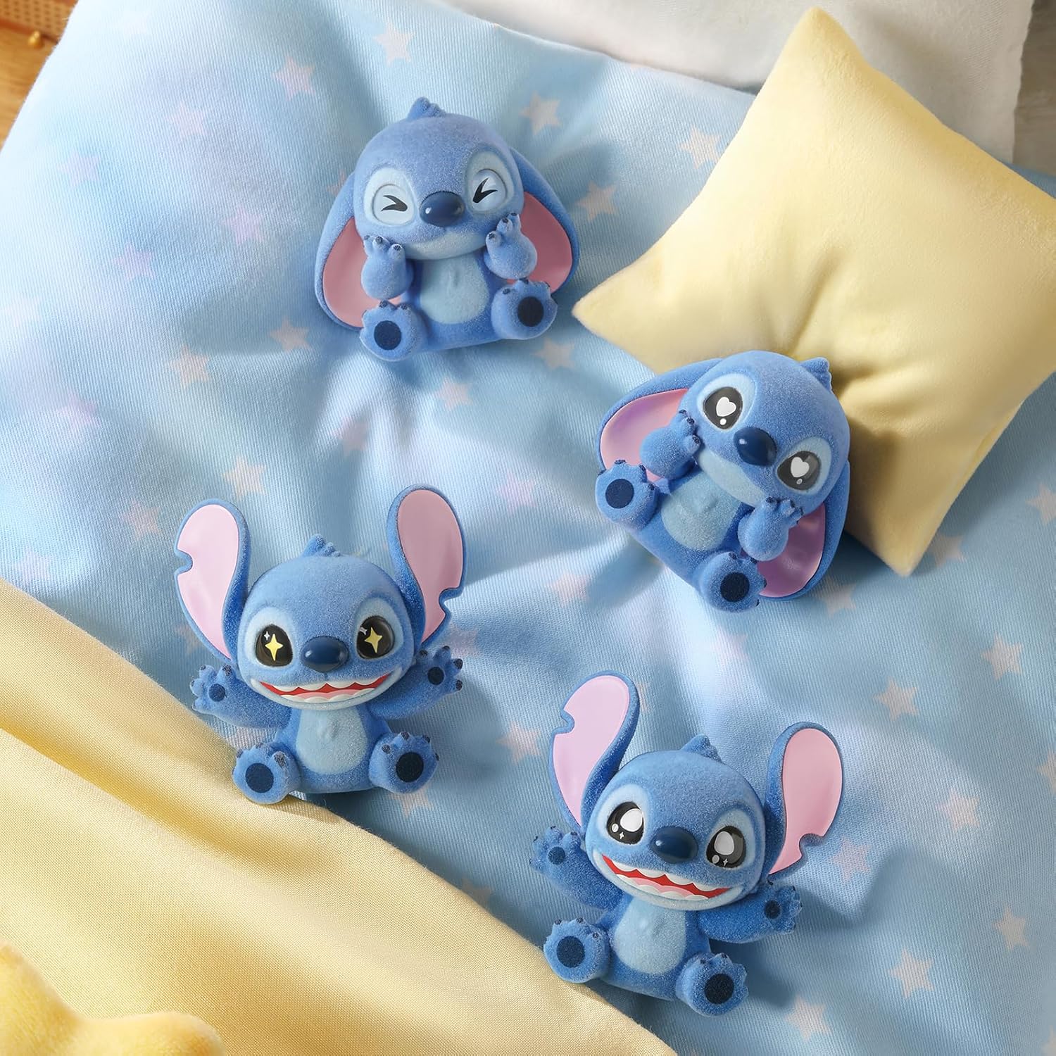 TOP TOY Disney "Mini Fluffy Stitch" Series (3 Pieces) Blind Box Figure, Soft Vinyl Figure, Gift for Birthday, Gift, Stitch, Christmas Gift