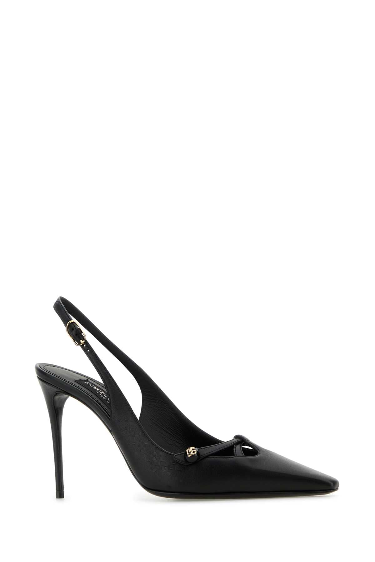 Dolce  Gabbana ドルチェ＆ガッバーナブラックレザーポンプ - Image 2