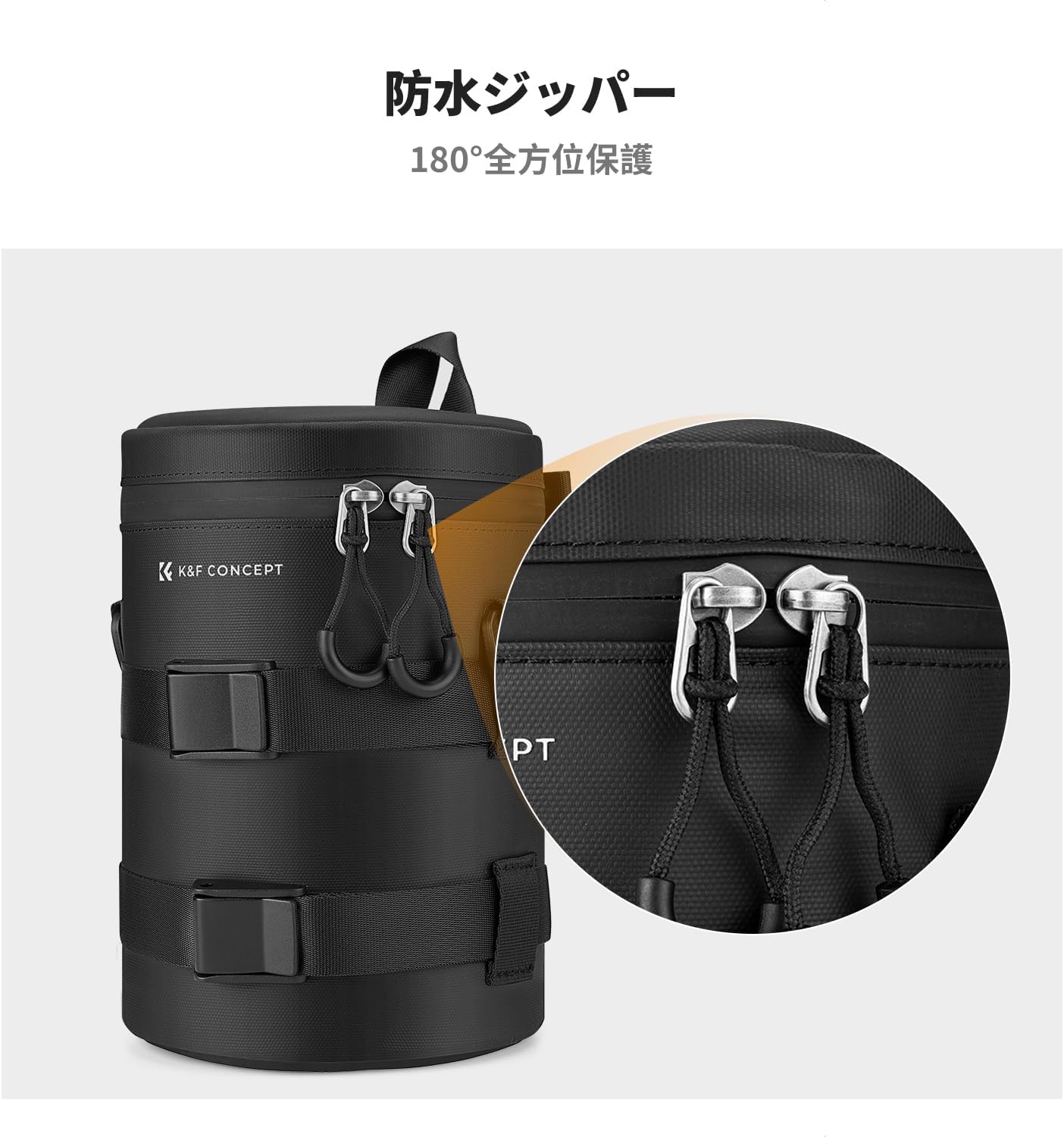 K&F Concept Camera Lens Case, black l, Modern