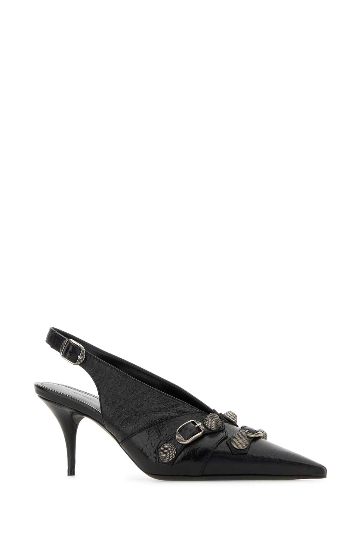 Balenciaga Black Leather Cagoleポンプ - Image 2