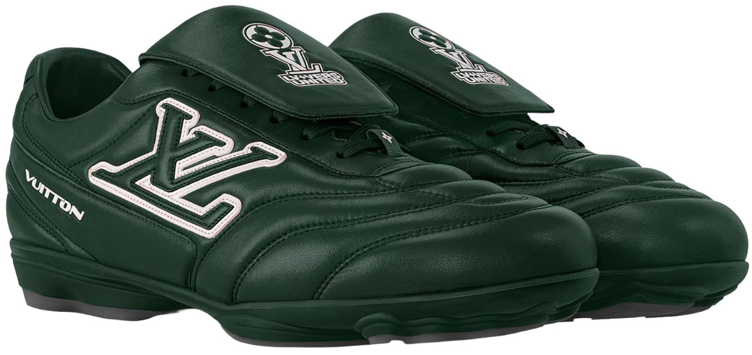 LOUIS VUITTON 'GREEN' LEATHER FOOTPRINT SNEAKERS