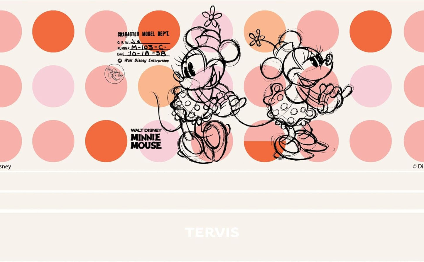 Tervis Traveler - Vaso aislado de triple pared de Disney Minnie Mouse Melody mantiene las bebidas frías y calientes, 20 onzas, acero inoxidable