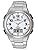 Citizen Q&Q MD02-204 Men's Wristwatch, Analog, Radio, Solar, Waterproof, Date, Metal Band, White, white, watch