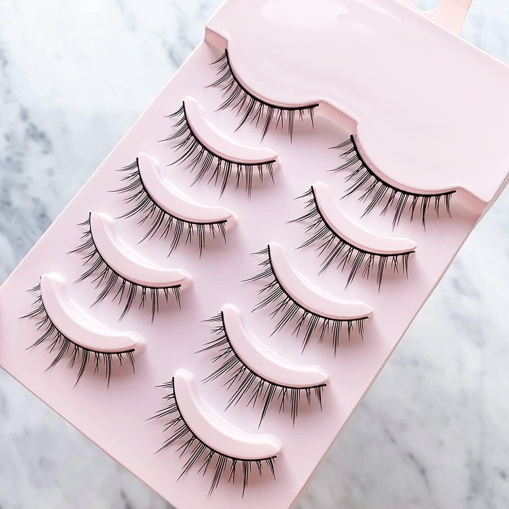 3D False Eyelashes Popular Black Natural Axis Soft Core Premium Fibers Hand Made A Natural Fluffy Long Soft Reusable 5 Pairs Long Middle Length Cluster Shape H22