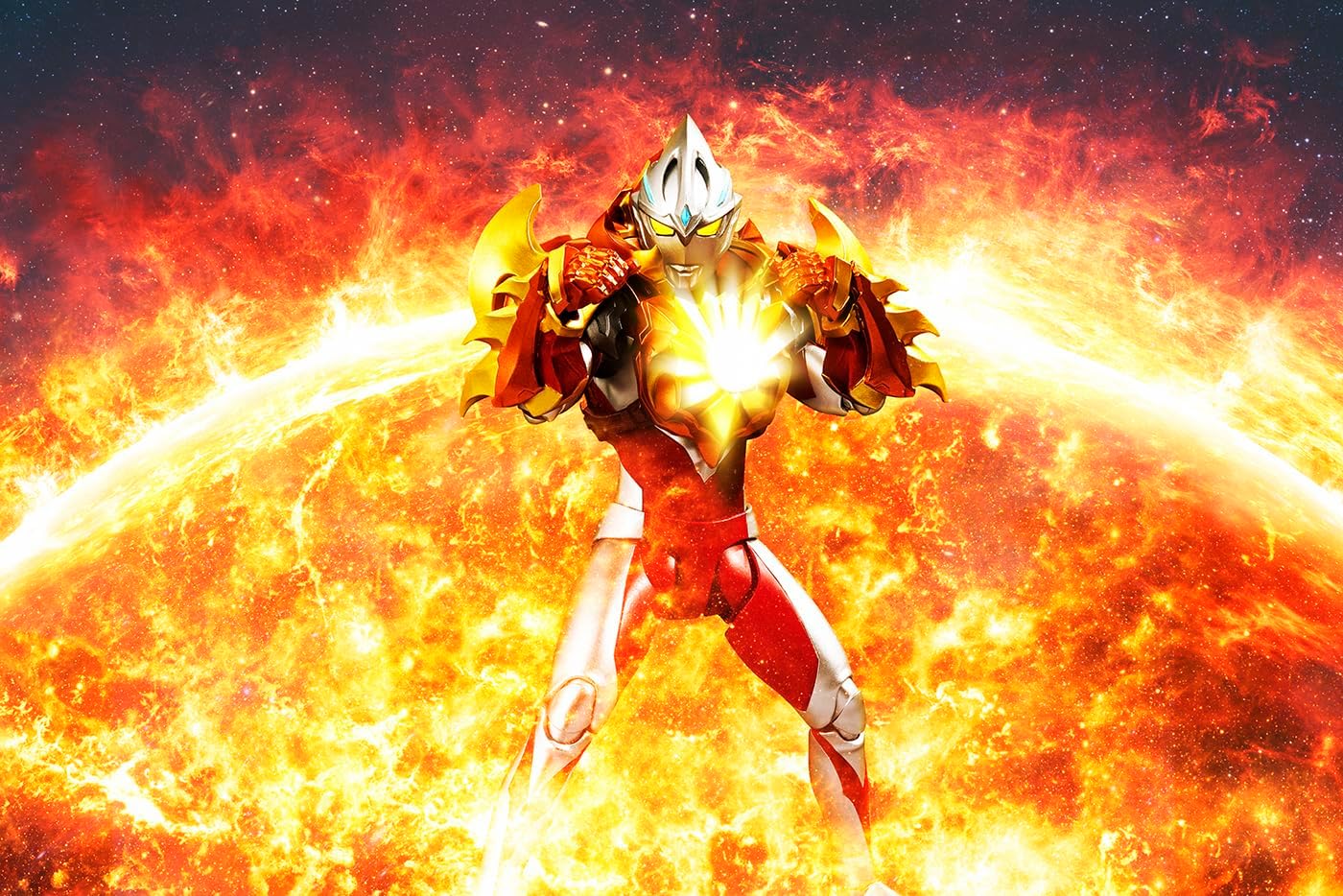 BANDAI SPIRITS S.H. Figuarts Ultraman Arc Solis Armor, Approx. 5.9 inches (150 mm), PVC & ABS, Pre-painted Action Figure