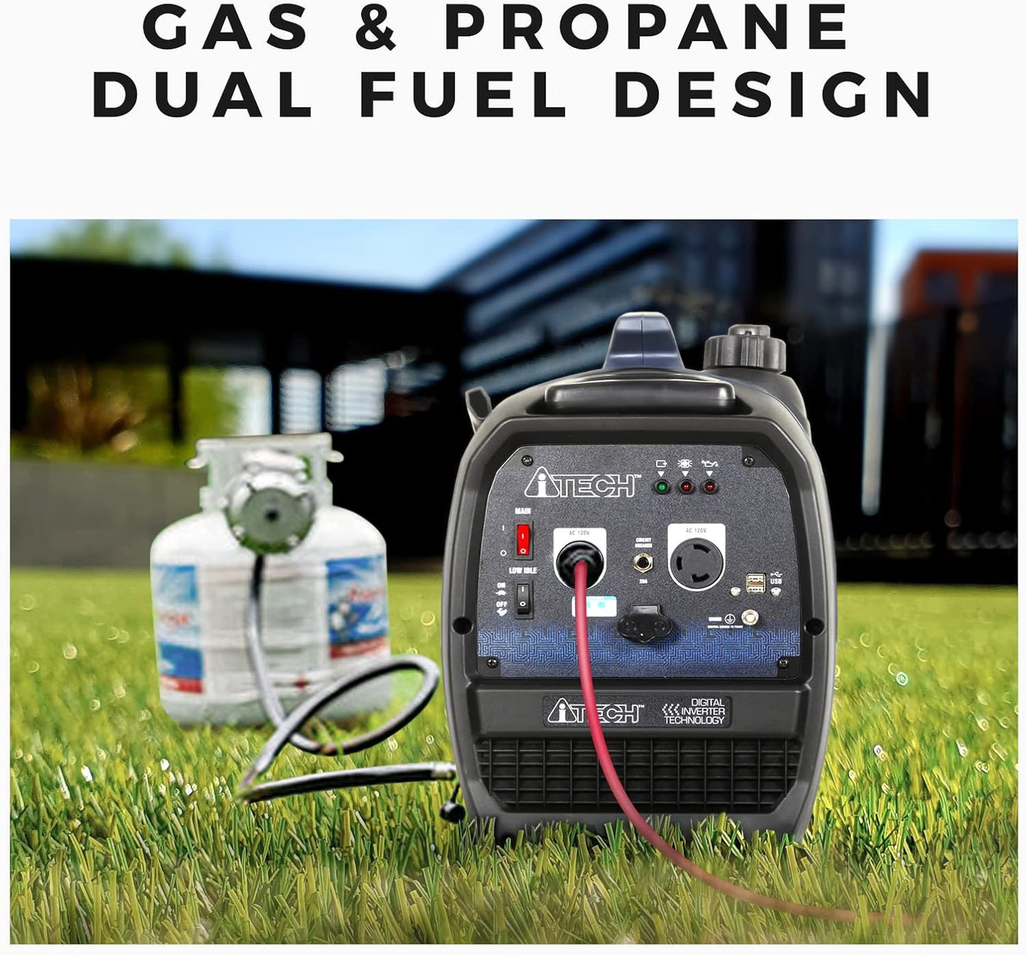 A-ITECH 2300ワット デュアル燃料 RV対応 ポータブルインバーター発電機 小型 超静音操作 家庭や緊急時用 EPA&CARB準拠 AT20-223001