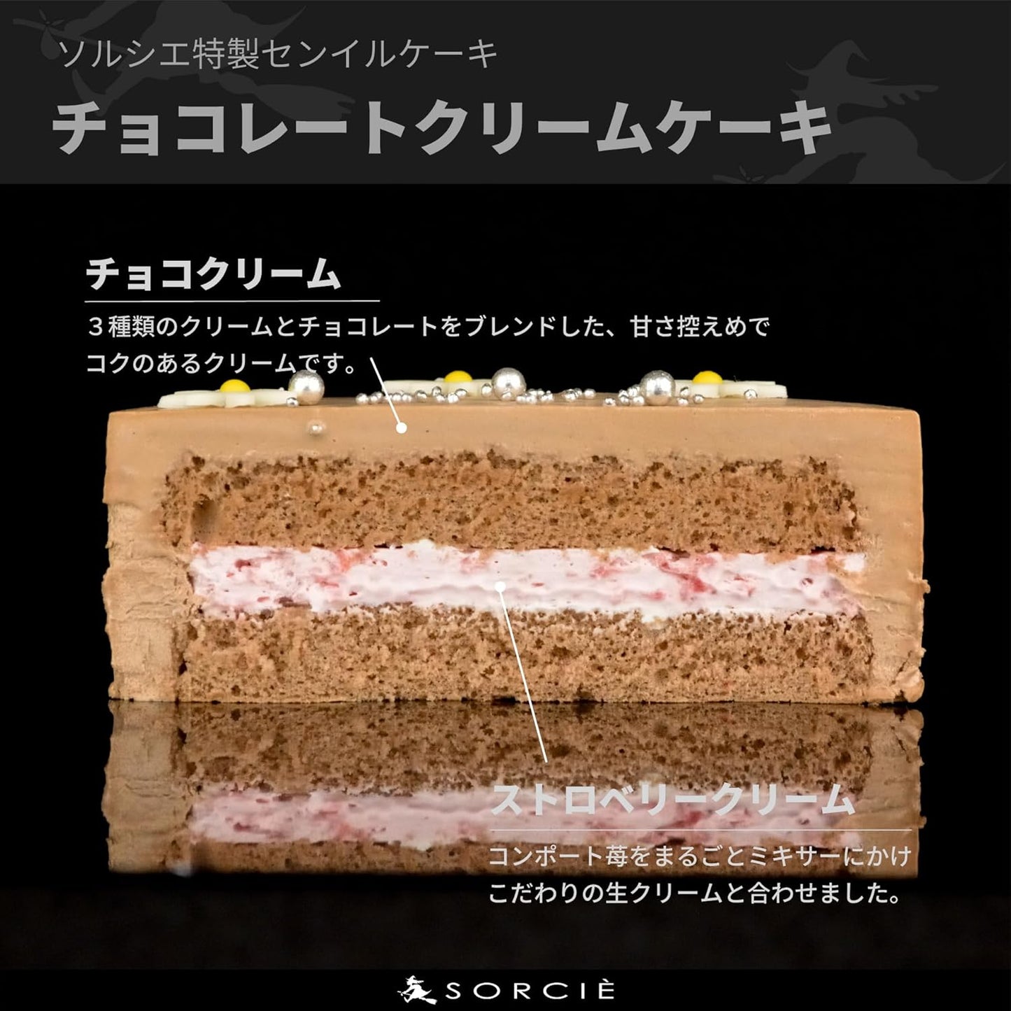 Magical Pastry Shop Solssier Cake Senil Cake Chocolate No. 4 Diameter 5.3 inches (13.5 cm), Service for 2 to 4 People, 10.1 oz (285 g) (Single Item (Candle Only), Sweets, Gift, Birthday Cake
