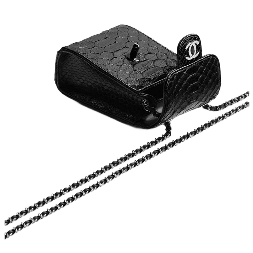 CHANEL EXTRA MINI PYTHON WALLET ON CHAIN