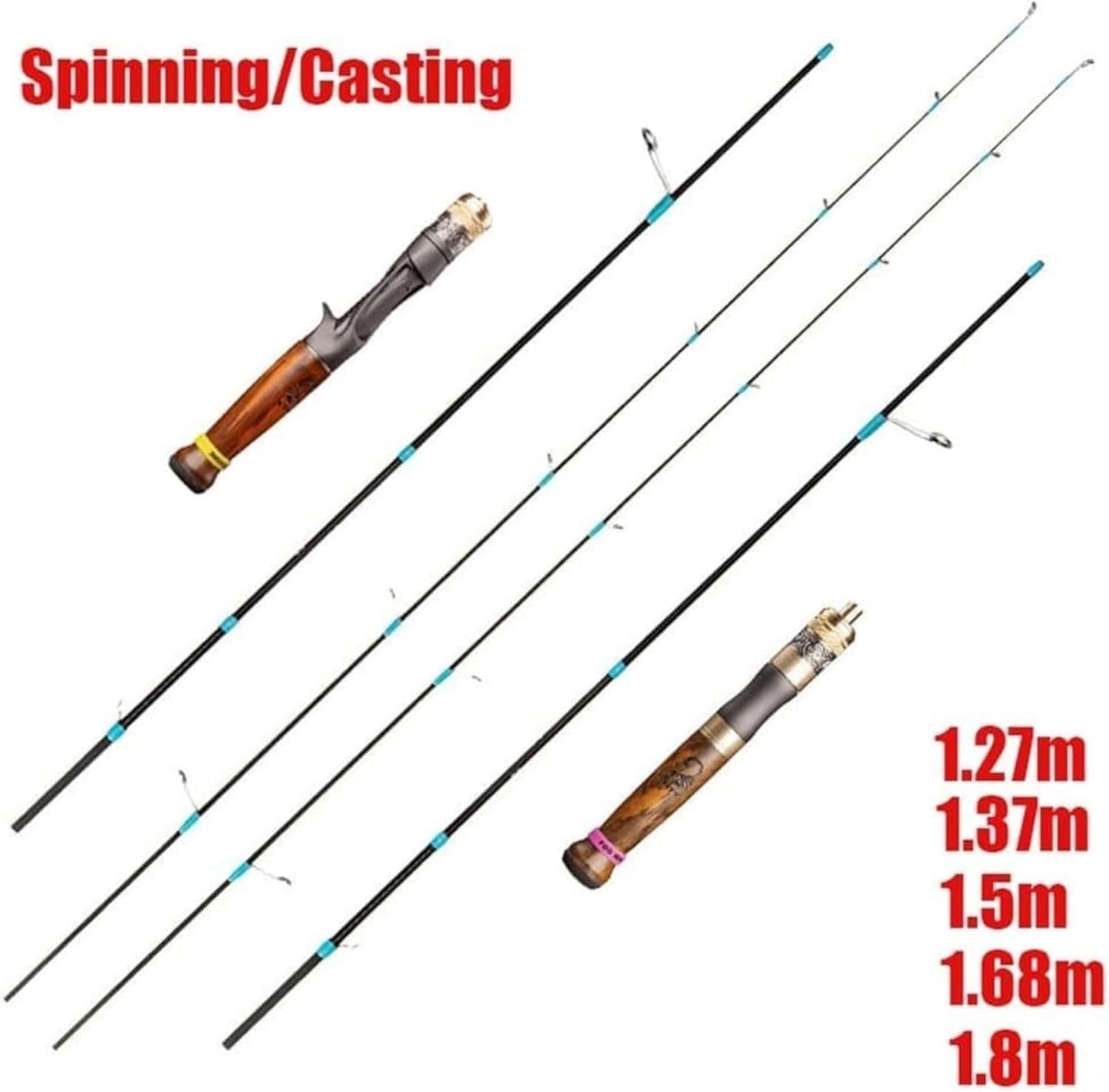 Ultra Light Fishing Rod Ultra Light Fishing Rod Carbon Fiber Wood Handle Spinning/Casting Pole Bait Power Solid Wood Handle Solid Top Ultra Soft Fast Fishing Rod Spinning Model