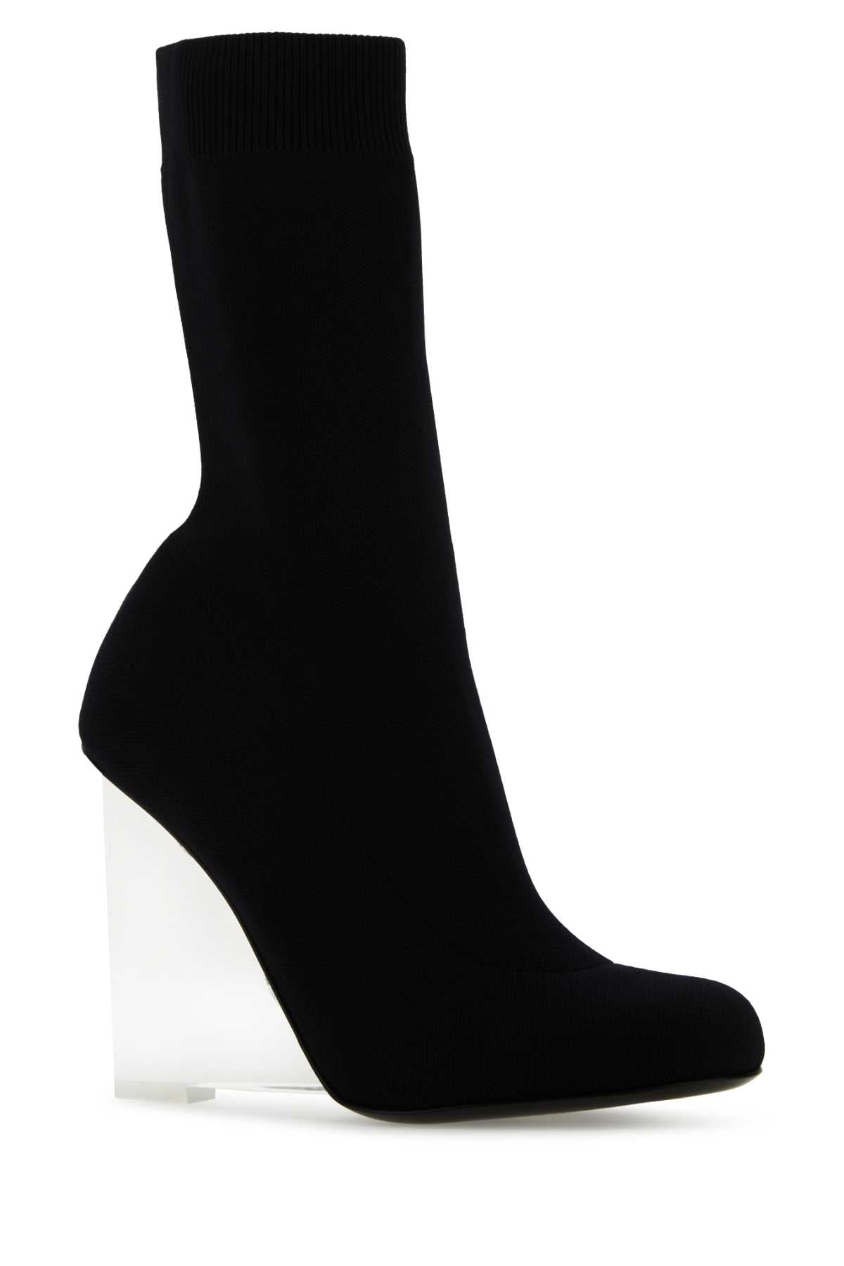 Alexander Mcqueen アレクサンダーマックイーンブラックストレッチナイロンシャードアンクルブーツ - Image 2