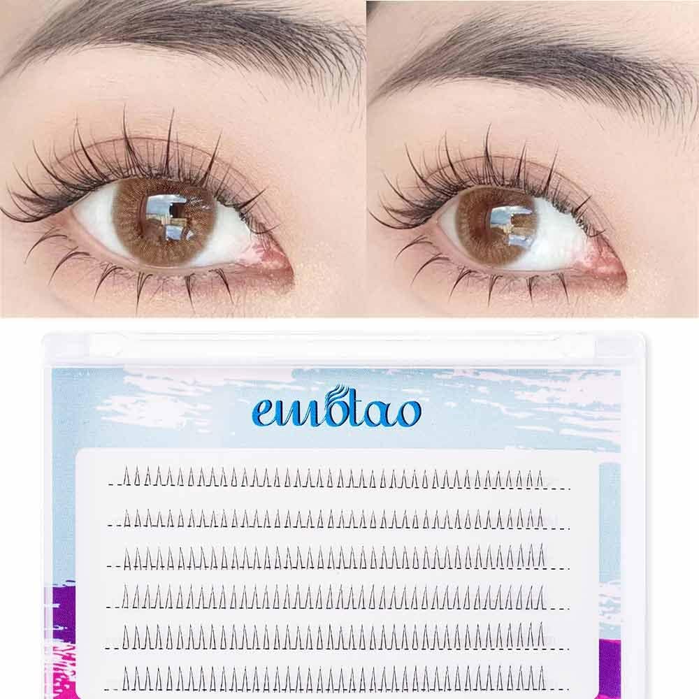 Partial False Eyelashes Under Natural Eyelashes for Point False Eyelashes, For Beginners, False Eyelashes Bundle, Home Self Pine Extensions, Large Capacity (V-Shaped Lower False Eyelashes, 0.2 - 0.3