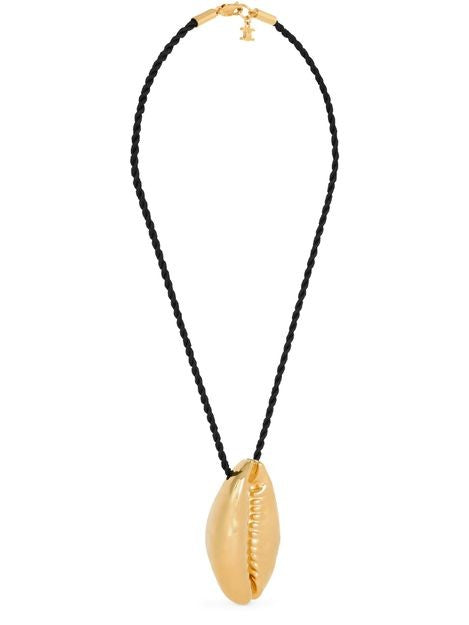 Celine défilé shell necklace in brass with gold finish and silk - Image 2