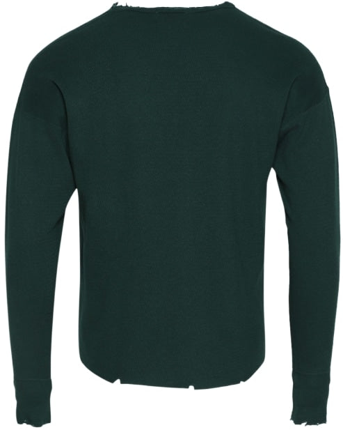 ENFANTS RICHES DÉPRIMÉS 'CLASSIC LOGO' GREEN DISTRESSED THERMAL L/S