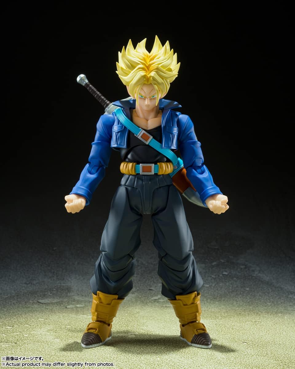 BANDAI SPIRITS S.H. Figuarts Dragon Ball Z Super Saiyan Trunks - Boy From The Future, Approx. 5.5 inches (140 mm), PVC & ABS Pre-painted Action Figure