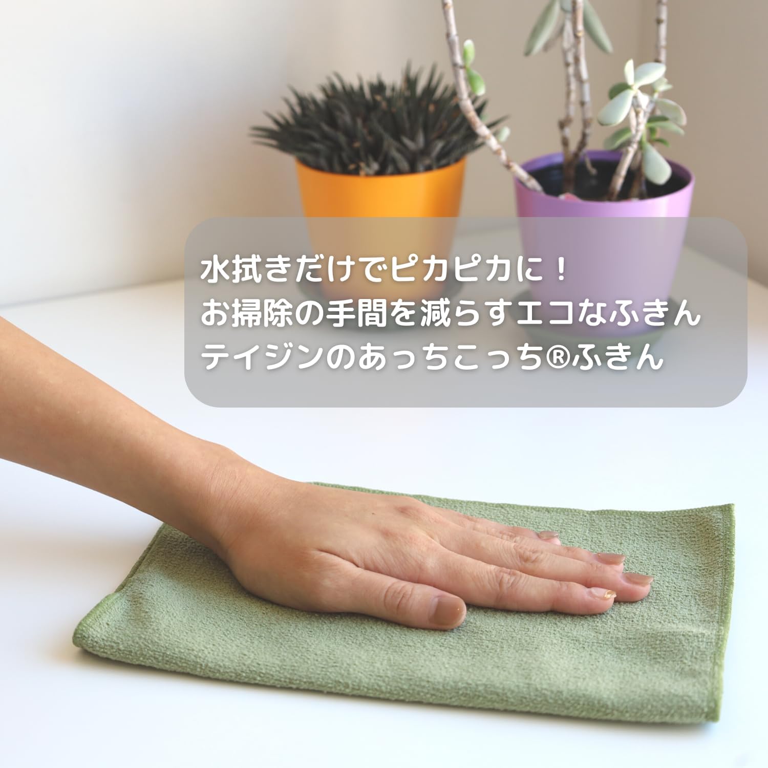 Teijin Achikotchi Dish Towel, Medium, Set of 2, New Color Series, Made in Japan, Microfiber (Kaki)