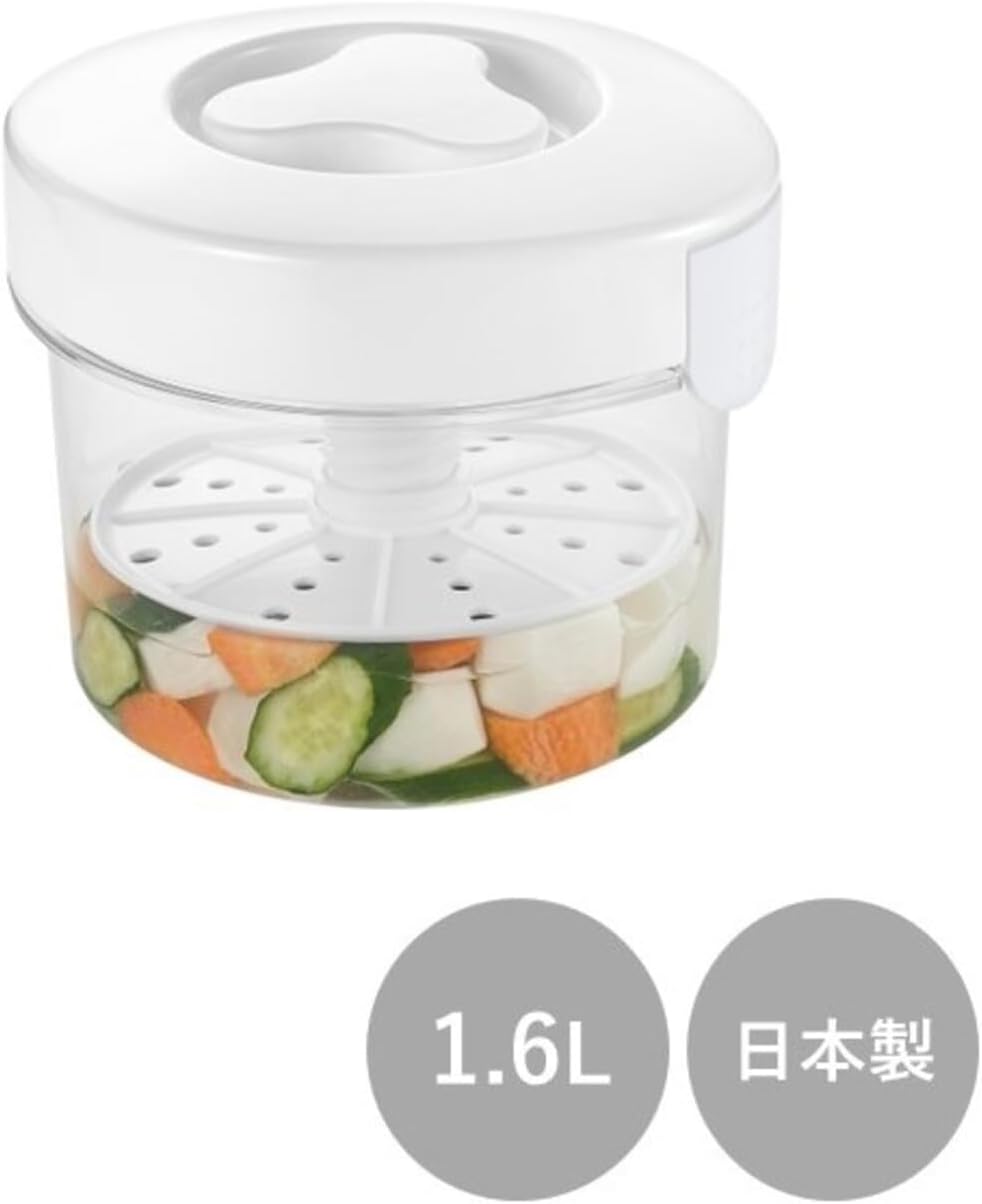 Pearl Metal Pickle Container 1.6L Round Type Made in Japan Kitchen Mate HC-28