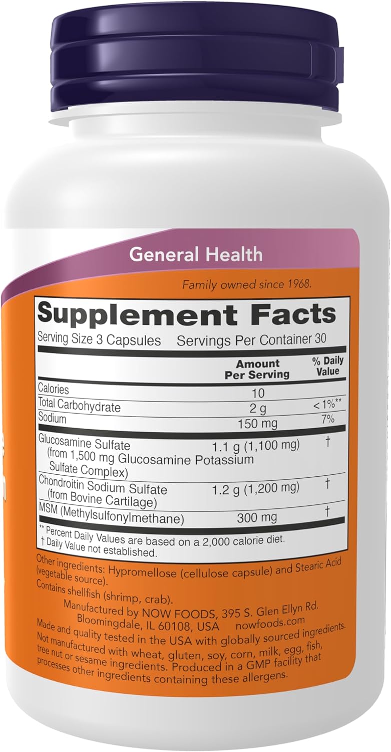 NaFoods Glucosamine & Chondroitin Plus MSM (90 Capsules)