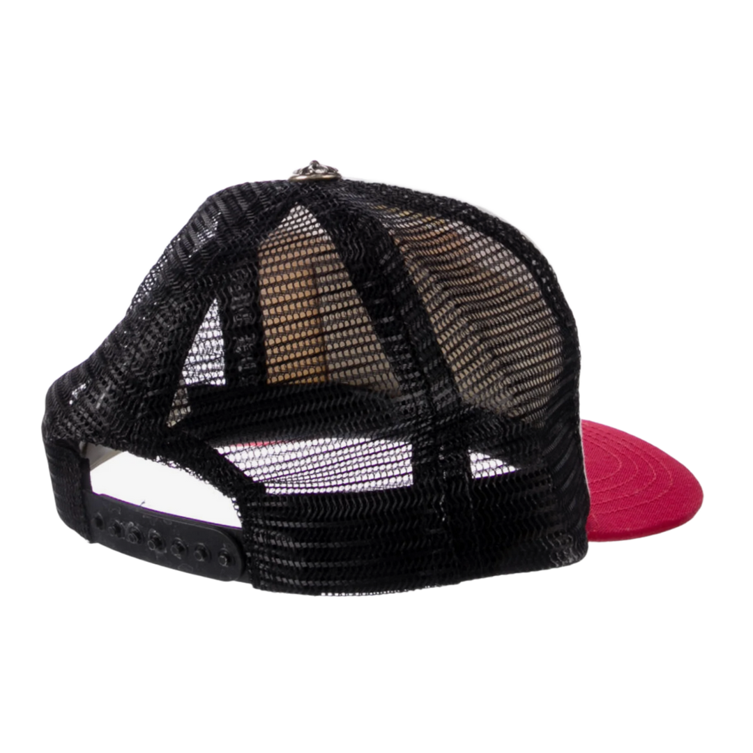 CHROME HEARTS 'RED/BLACK/WHITE' CH HOLLYWOOD KIDS TRUCKER HAT