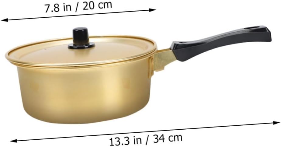 MERRYHAPY Ramen Pot Soup Bowl Stock Pot with Lid Salad Bowl Korean Stock Pot Udon Bowl Pour Saucepan Instant Ramen Pot Stew Pan Korean Cookware Japanese Rice Bowl Lid