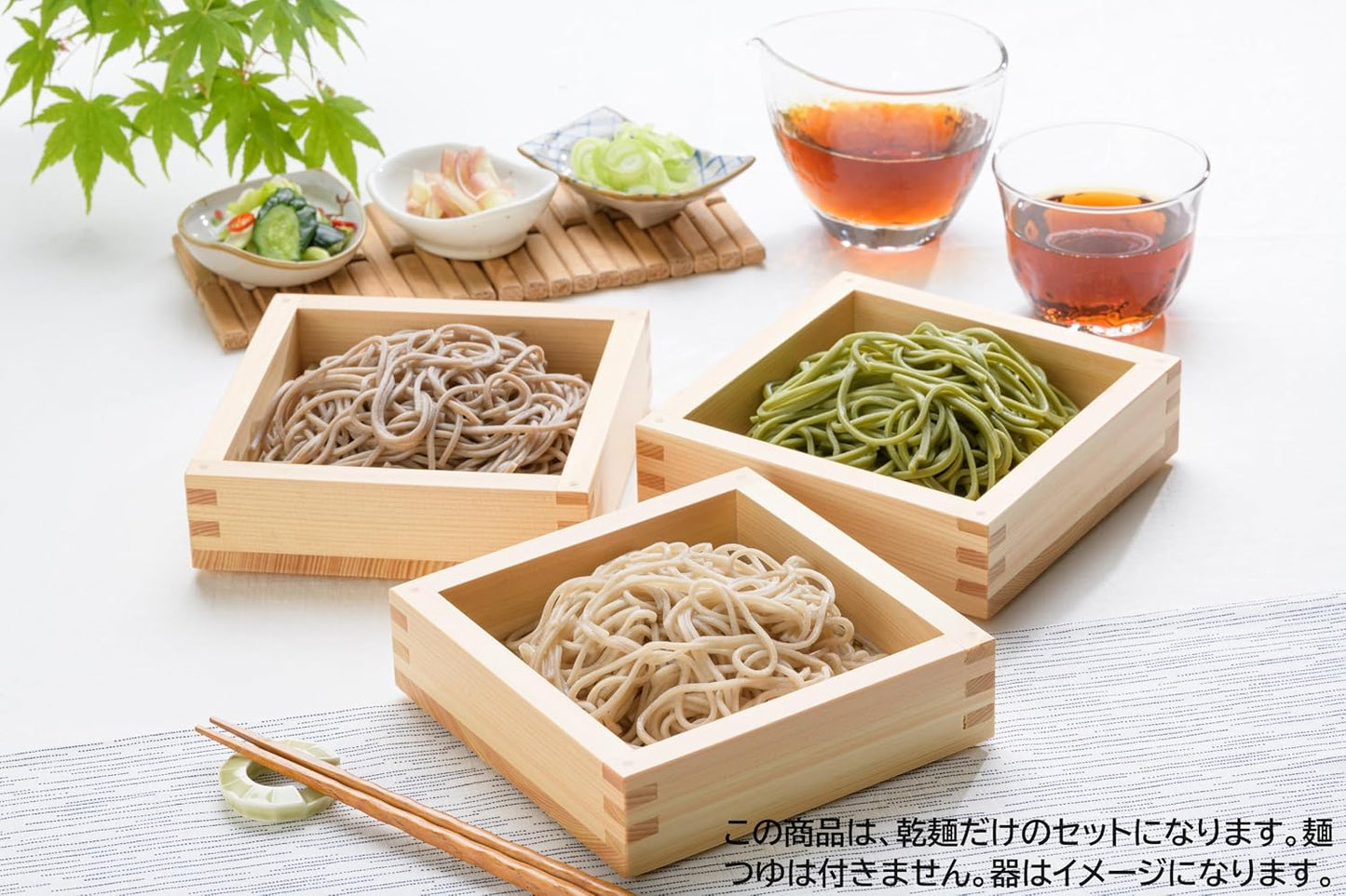 Yamagata Traditional Buckwheat 3 Types of Food Comparison (Tobiki Soba, Konnya, Tea) (3 Types x 1 Set), Popular Item