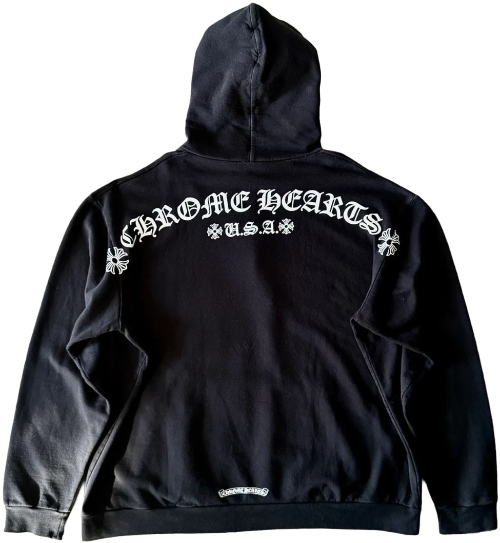 CHROME HEARTS 'T BAR' LOGO USA BLACK HOODIE