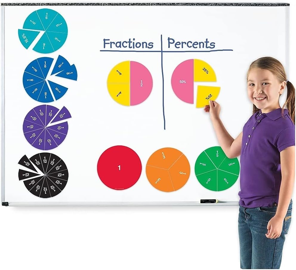 ラーニング リソーシーズ Double-Sided Magnetic Fraction Circles 分数学習 マグネット式 円 LER 1616