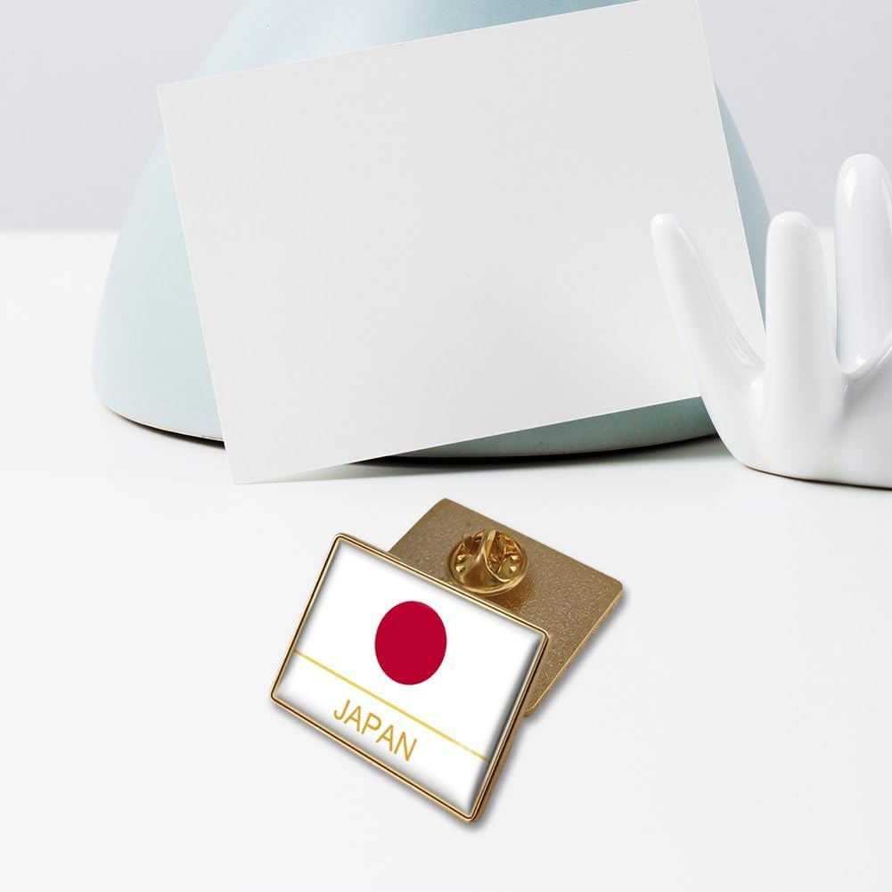 Hifeoos Japanese Flag Brooch Novelty Rectangle Japanese Flag Brooch Crystal Pin Lapel Pin Badge Metal Clothing Hat Bag Jewelry Accessories 32*23mm