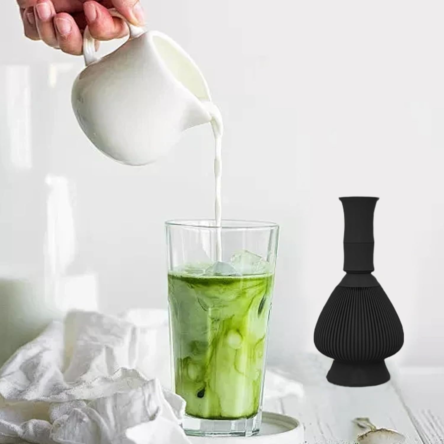 抹茶茶筅 - 手持ち ポータブル 攪拌器 | 伝統的 日本製 抹茶用 ミキサー,コーヒー キッチン ホーム カフェ ドリンク 茶 ラテ ミルク 用