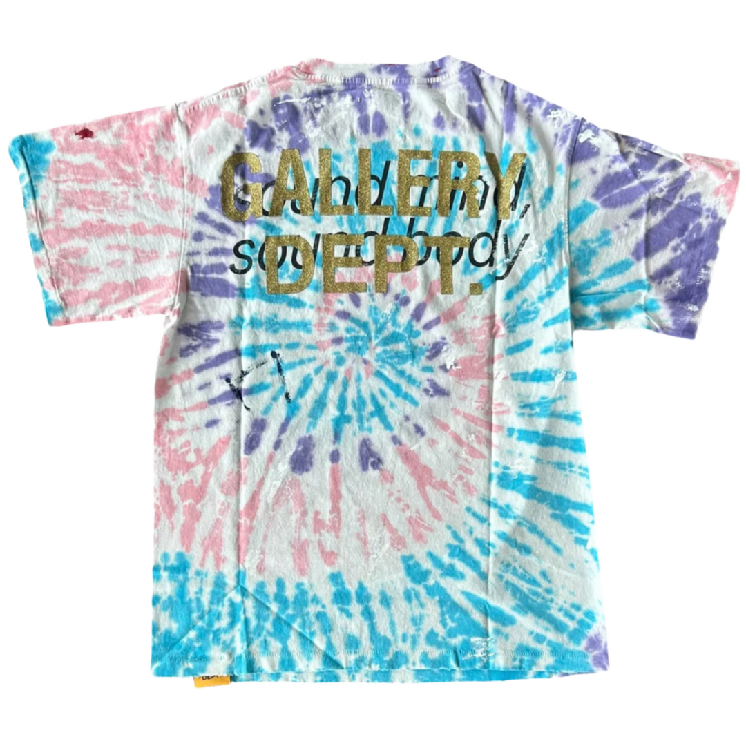 GALLERY DEPT. ASICS 'SOUND MIND BODY' MULTICOLOR TIE DYE PAINT TEE