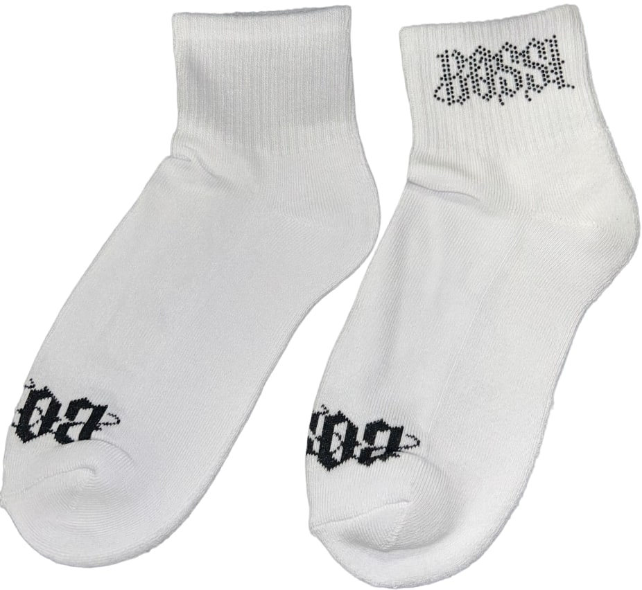 BOSSI 'PURE BLACK' RHINESTONE SOCKS