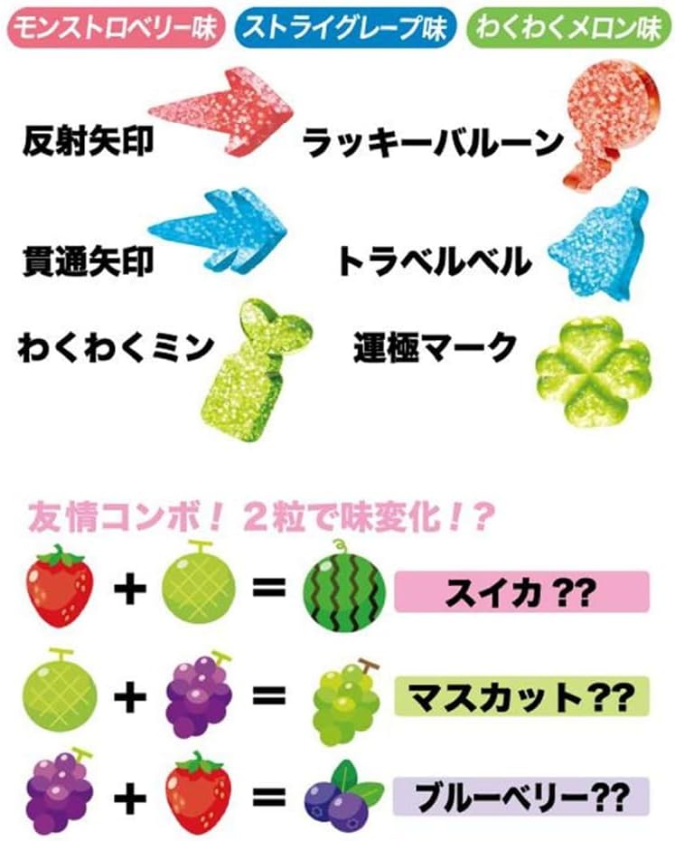 Candemy Nagumi, Strike Shot, 2.1 oz (60 g) x 6 Bags; Package includes Random Monster Collaboration Hard Gummy, 3 Flavors