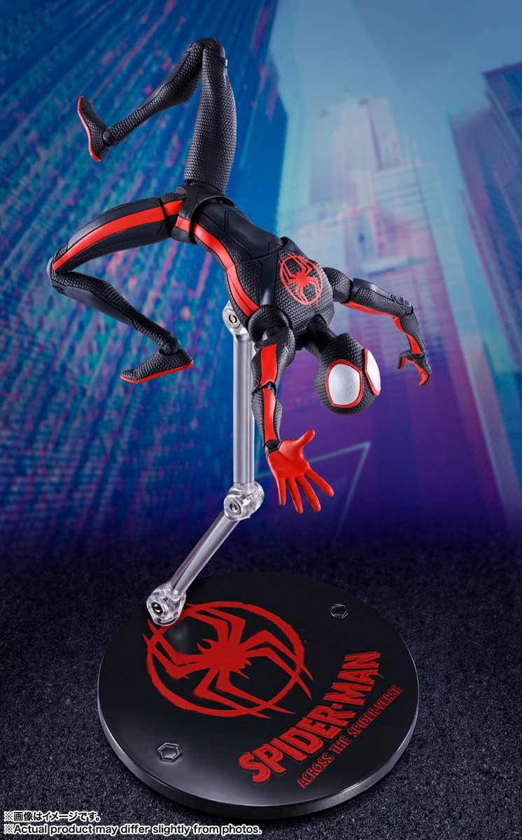 BANDAI SPIRITS S.H. Figuarts Spider-Man: Across the Spider-Bath, Spider-Man (Miles Morales), Approx. 6.1 inches (155 mm), ABS & PVC, Pre-painted Action Figure BAS63989