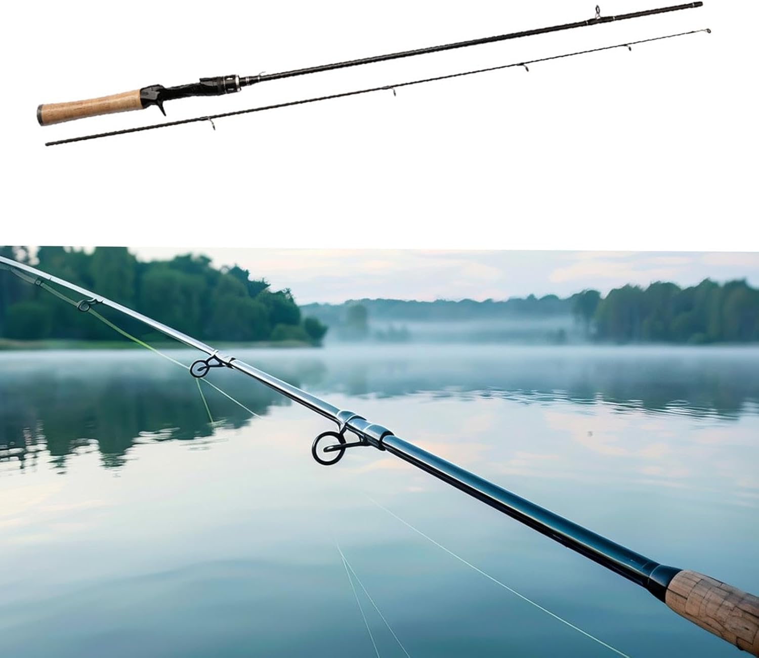 DeeRace Travel Fishing Rod Equipment Travel Saltwater Freshwater Boat Lure Pole 2 Section Casting Rod Sturdy and Strong