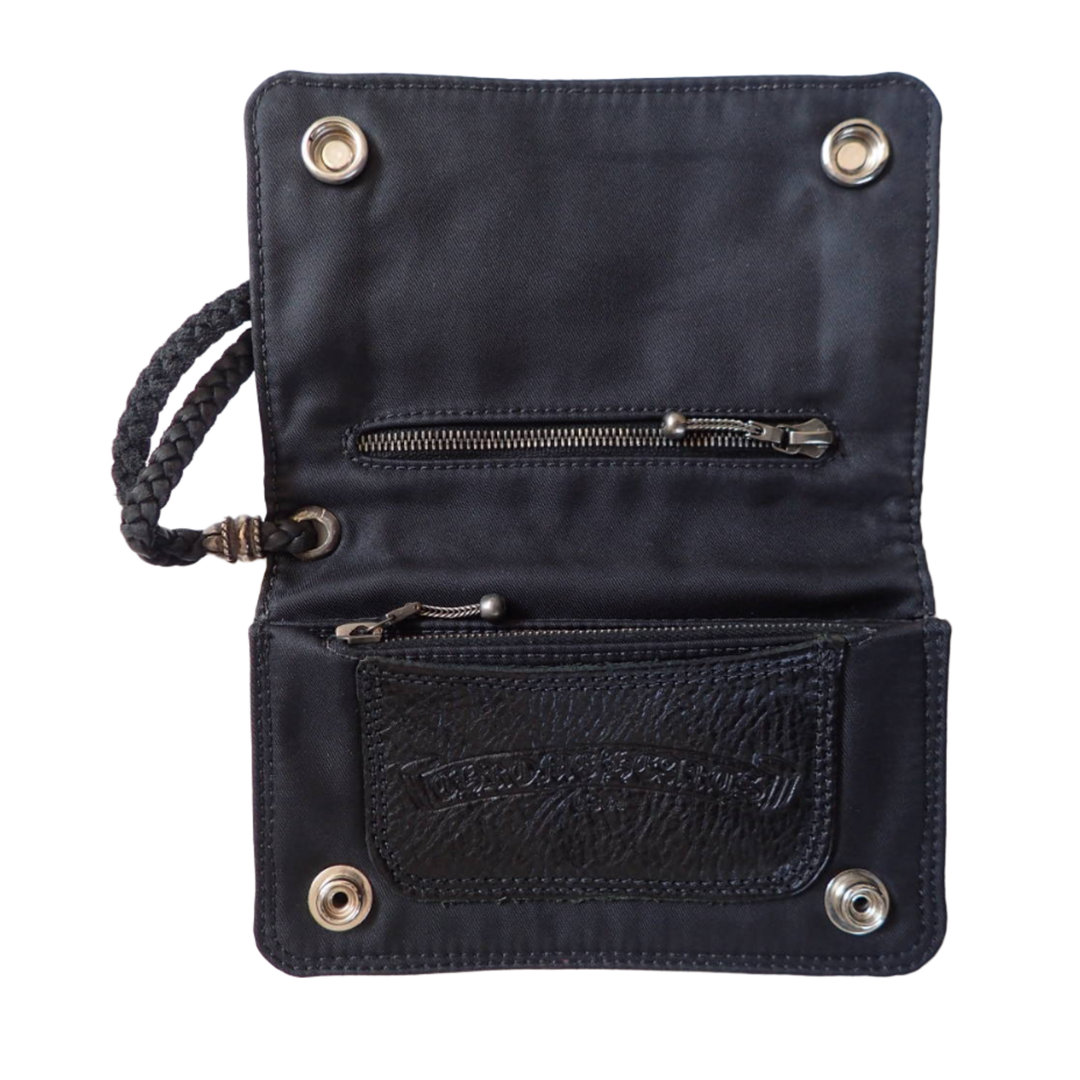 CHROME HEARTS '2 ZIP HORSESHOE BUTTON' NYLON WALLET
