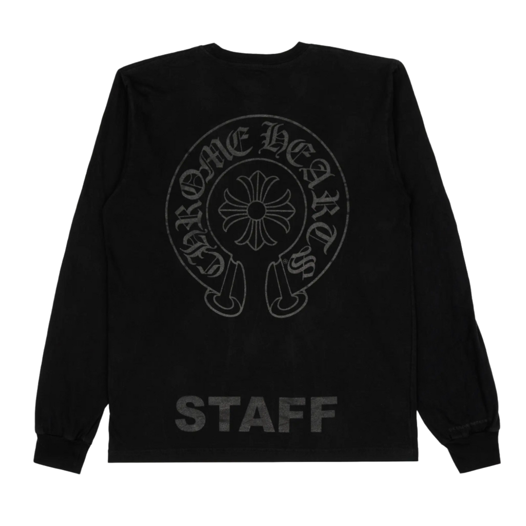 CHROME HEARTS 'BLACK' STAFF HORSESHOE LOGO LONGSLEEVE