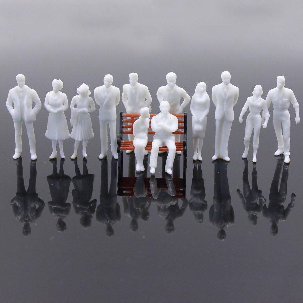 Scene Collection, Human, Doll, Person, Human Figure, Unpainted, 1:50, 1.4 inches (35 mm), Pack of 100, Box Garden, Decoration, Railway Model, Building Model, Diorama, Education, DIY