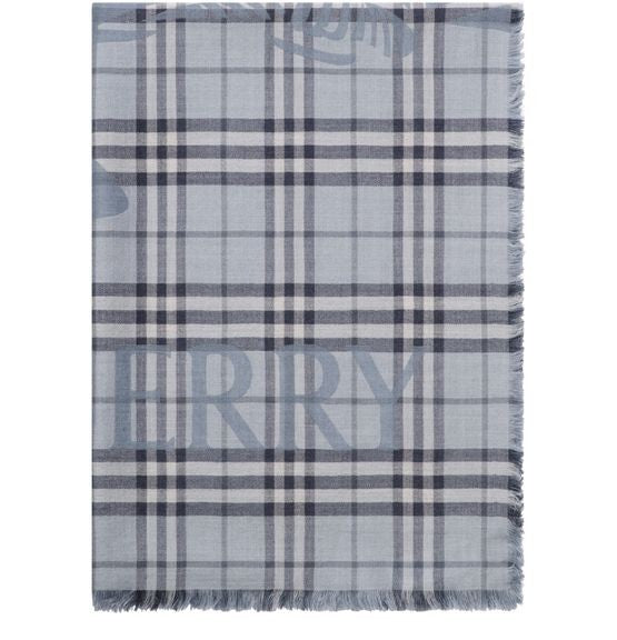 BURBERRY Check EKD wide wool and silk scarf - Image 2