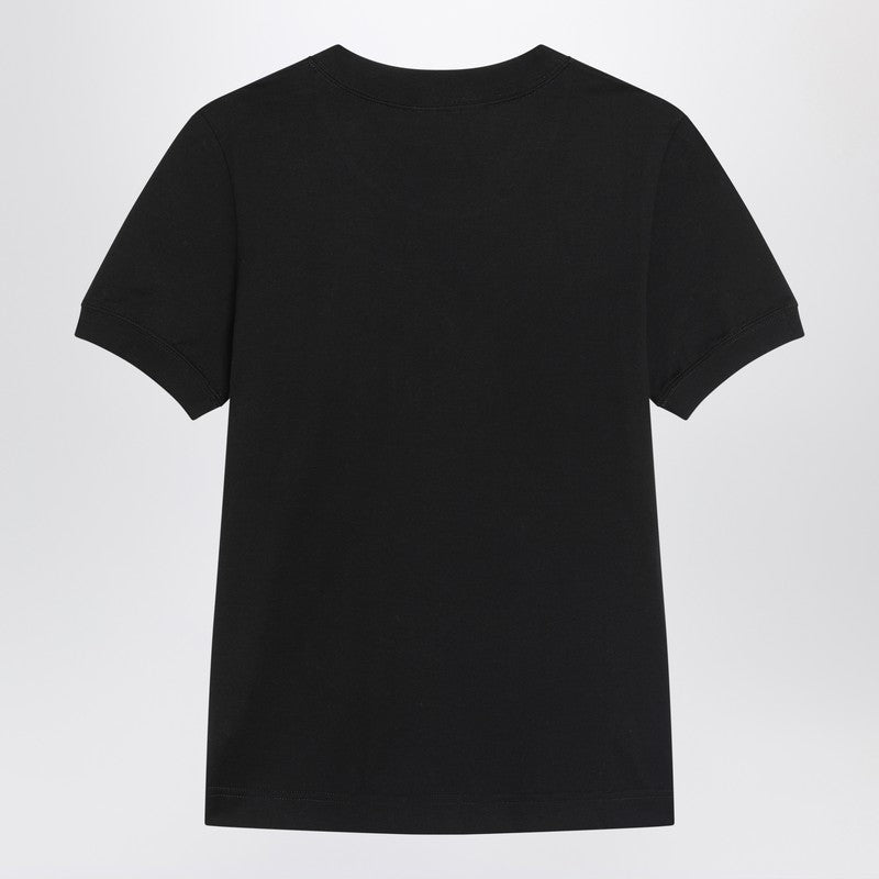Dolce  Gabbana ドルチェ＆ガッバーナブラックコットンロゴTシャツ - Image 2