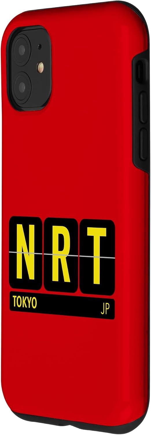 NRT 東京 日本 旅行 お土産 イエロー文字 スマホケース iPhone 11 用